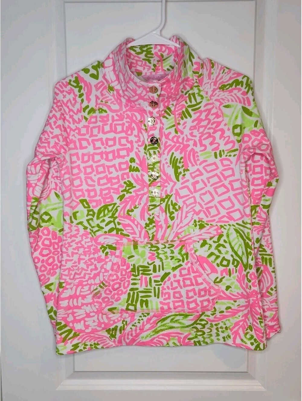 LILLY PULITZER Sweatshirt Pullover Women's S Slice Sunset Pink Pineapple Jacket